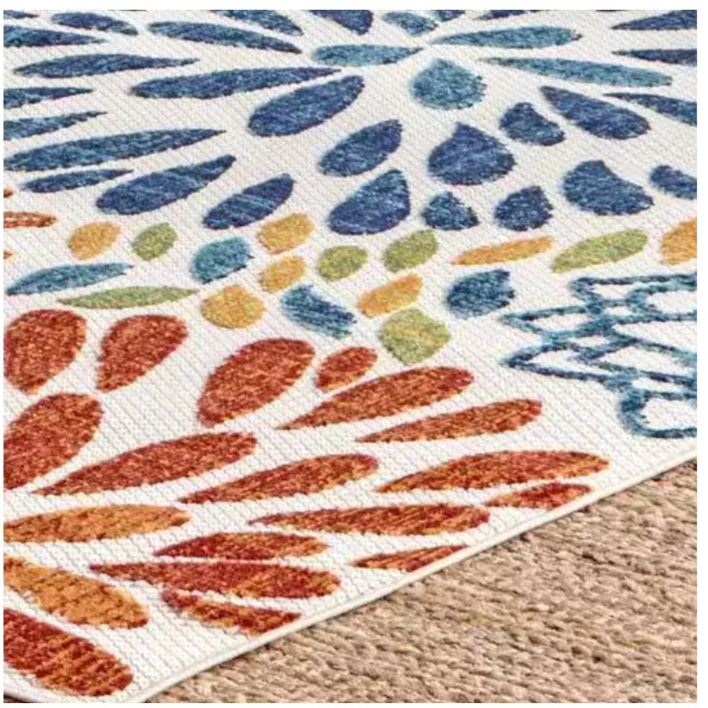 Modern Bohemian Floret Multi Doormat 2 ft. x 3 ft. Indoor/Outdoor Patio Rug